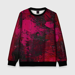 Свитшот детский Бордовые мазки в тёмно-красных тонах, цвет: 3D-черный