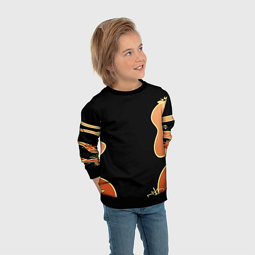 Детский свитшот КАДЗУХА ПАТТЕРН / 3D-Черный – фото 3