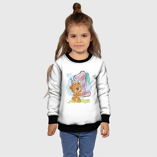 Детский свитшот С днем рождения 1 месяц / 3D-Черный – фото 4