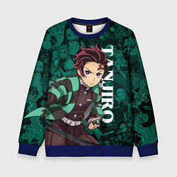 Свитшот детский ТАНДЖИРО, КЛИНОК РАССЕКАЮЩИЙ ДЕМОНОВ, цвет: 3D-синий