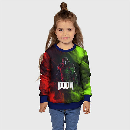 Детский свитшот Doomguy Doom / 3D-Синий – фото 4