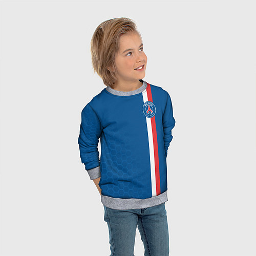 Детский свитшот PSG SPORT STRIPES UNIFORM / 3D-Меланж – фото 3