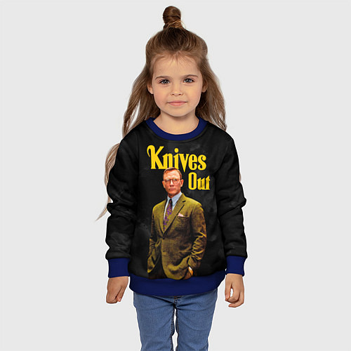 Детский свитшот Достать ножи Knives Out / 3D-Синий – фото 4