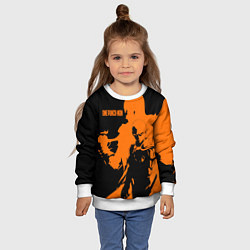 Свитшот детский Сайтама образ в силуэте One Punch-Man, цвет: 3D-белый — фото 2