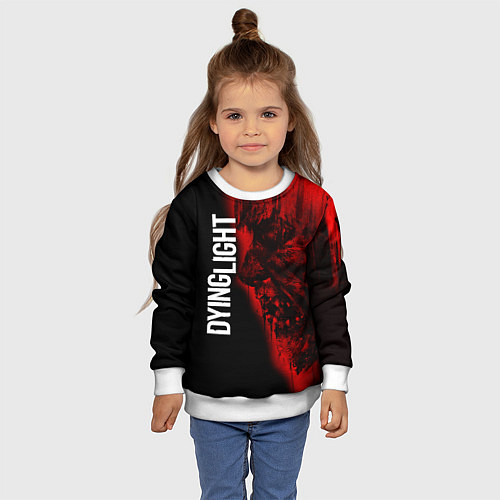 Детский свитшот DYING LIGHT RED ZOMBIE FACE / 3D-Белый – фото 4