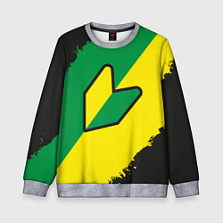 Свитшот детский JDM GREEN YELLOW LOGO, цвет: 3D-меланж