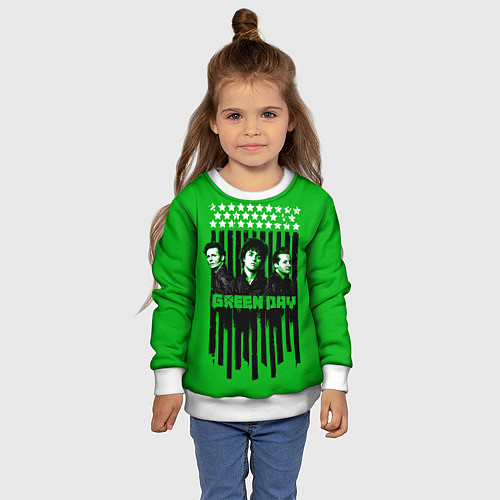 Детский свитшот Green day is here / 3D-Белый – фото 4