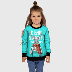 Свитшот детский Олень в свитере с оленями, цвет: 3D-черный — фото 2