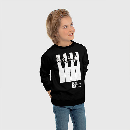 Детский свитшот THE BEATLES ЗНАМЕНИТАЯ КАРТИНКА / 3D-Черный – фото 3