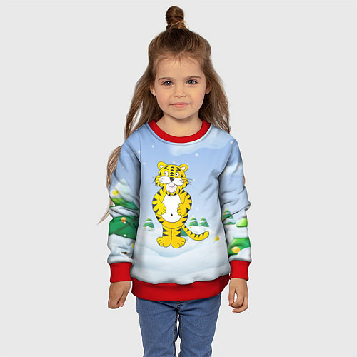 Детский свитшот Костюм тигра / 3D-Красный – фото 4