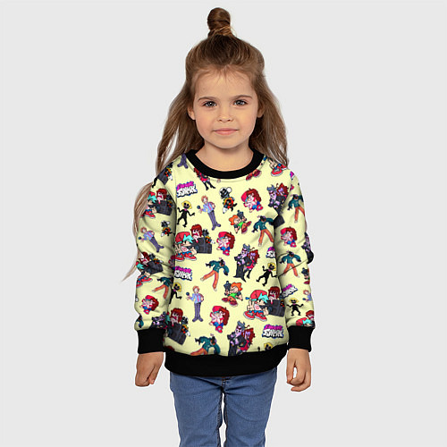 Детский свитшот Friday Night Funkin - все герои / 3D-Черный – фото 4