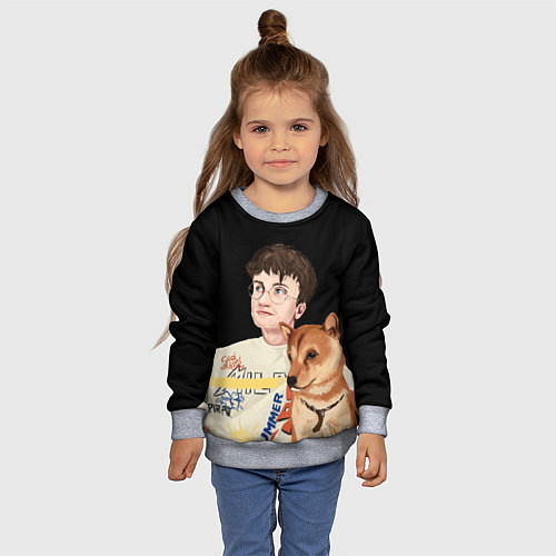 Детский свитшот Бульвар Депо с пёсиком / 3D-Меланж – фото 4