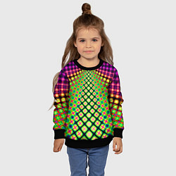 Свитшот детский Неоновая геометрия абстракция, цвет: 3D-черный — фото 2