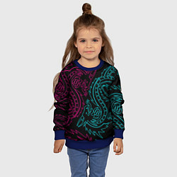 Свитшот детский НЕОНОВЫЕ ДРАКОНЫ NEON DRAGON, цвет: 3D-синий — фото 2