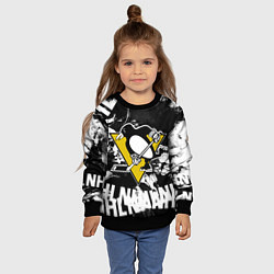 Свитшот детский Питтсбург Пингвинз Pittsburgh Penguins, цвет: 3D-черный — фото 2