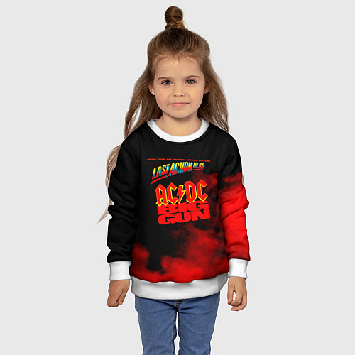 Детский свитшот ACDC - BIG GUN / 3D-Белый – фото 4