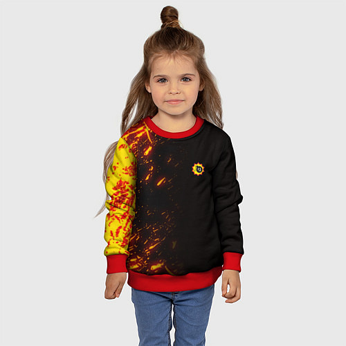 Детский свитшот Serious Sam Fire Wave / 3D-Красный – фото 4