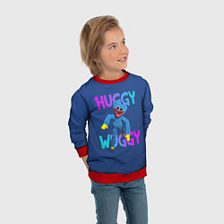Свитшот детский Huggy Wuggy: Зубастый монстр, цвет: 3D-красный — фото 2