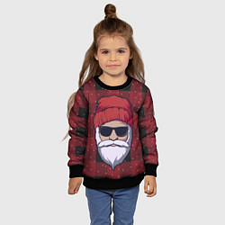 Свитшот детский SANTA HIPSTER САНТА ХИПСТЕР, цвет: 3D-черный — фото 2