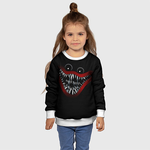 Детский свитшот Хагги Вагги Huggy Wuggy / 3D-Белый – фото 4