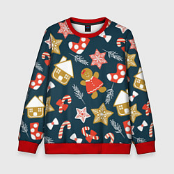 Свитшот детский Merry Christmas!!!, цвет: 3D-красный