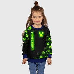 Свитшот детский MINECRAFT NEON LOGO CREEPER, цвет: 3D-синий — фото 2