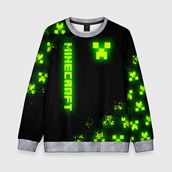 Свитшот детский MINECRAFT NEON LOGO CREEPER, цвет: 3D-меланж