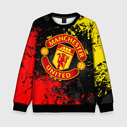 Свитшот детский MANCHESTER UNITED, БРЫЗГИ КРАСОК, цвет: 3D-черный