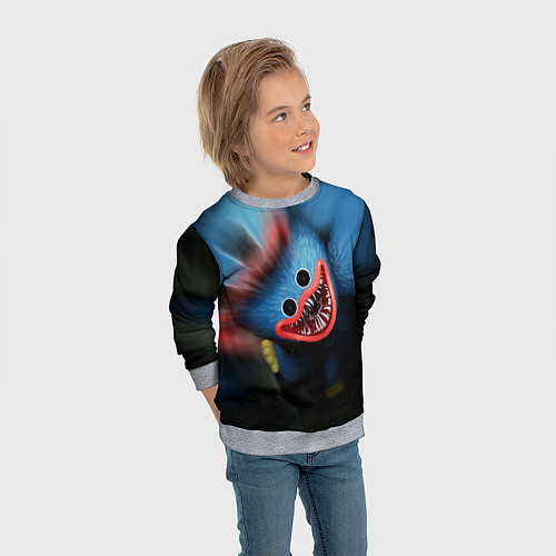 Детский свитшот ХАГИ ВАГИ, Я ТЕБЯ ПОЙМАЛ / 3D-Меланж – фото 3