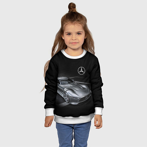 Детский свитшот Mercedes-Benz motorsport black / 3D-Белый – фото 4