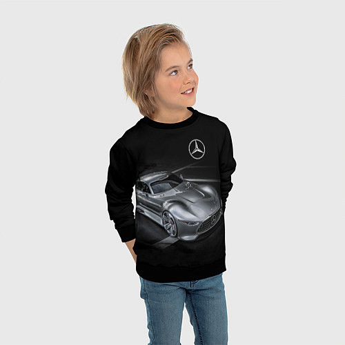 Детский свитшот Mercedes-Benz motorsport black / 3D-Черный – фото 3
