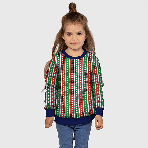 Детский свитшот Knitted Pattern / 3D-Синий – фото 4