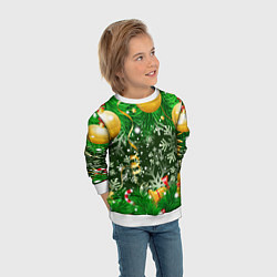 Свитшот детский Новогоднее Настроение Елка, цвет: 3D-белый — фото 2