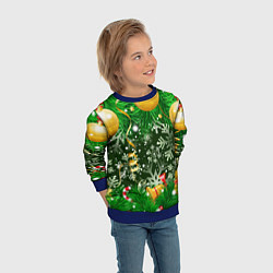 Свитшот детский Новогоднее Настроение Елка, цвет: 3D-синий — фото 2