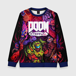 Свитшот детский DOOM ETERNAL ПАЛАЧ РОКА DOOM SLAYER, цвет: 3D-синий
