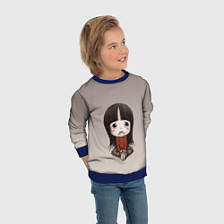 Свитшот детский Грустная девочка хнычет, цвет: 3D-синий — фото 2