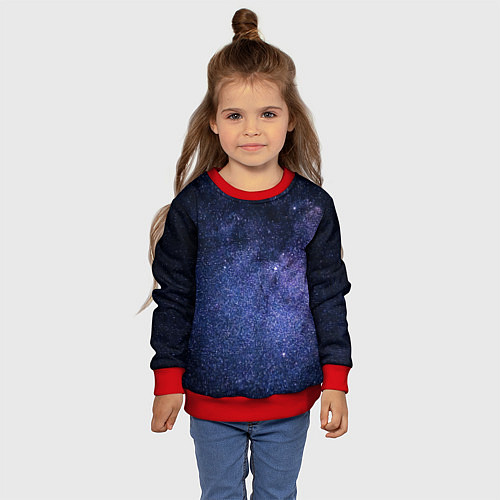 Детский свитшот Night sky / 3D-Красный – фото 4