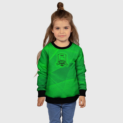 Детский свитшот Краснодар lime theme / 3D-Черный – фото 4