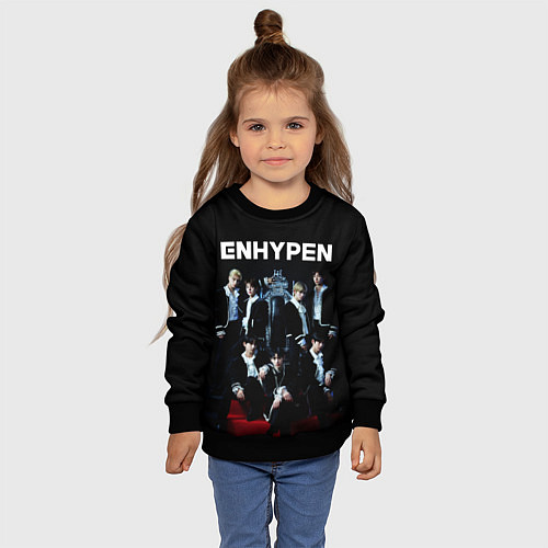 Детский свитшот ENHYPEN: Хисын, Джей, Джейк, Сонхун, Сону, Ни-Ки, / 3D-Черный – фото 4