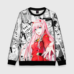 Детский свитшот Zero Two Зеро ту на манге фрейм