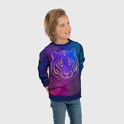 Свитшот детский Космический тигр COSMO, цвет: 3D-синий — фото 2