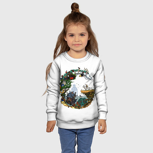 Детский свитшот Миры Хаяо Миядзаки унесенные призраками и другие / 3D-Белый – фото 4