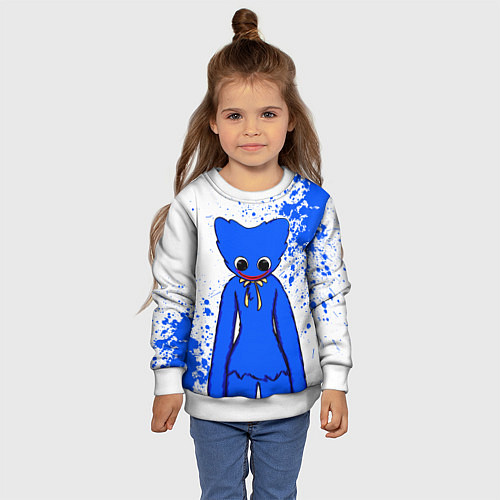 Детский свитшот POPPY PLAYTIME BLUE ИГРА ПОППИ ПЛЕЙТАЙМ ХАГГИ ВАГГ / 3D-Белый – фото 4