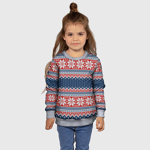 Детский свитшот Knitted Pattern / 3D-Меланж – фото 4