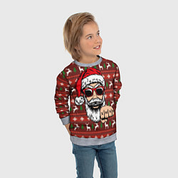 Свитшот детский Bad Santa Плохой Санта, цвет: 3D-меланж — фото 2