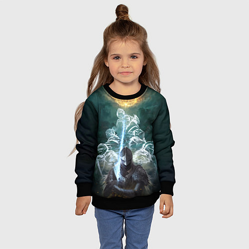 Детский свитшот Elden Ring рыцарь и предшественники серии Souls El / 3D-Черный – фото 4