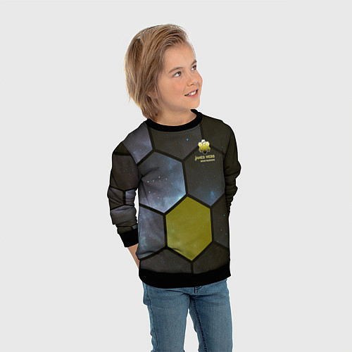 Детский свитшот JWST space cell theme / 3D-Черный – фото 3