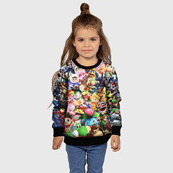 Свитшот детский SUPER SMASH BROS ГЕРОИ ИГРЫ, цвет: 3D-черный — фото 2