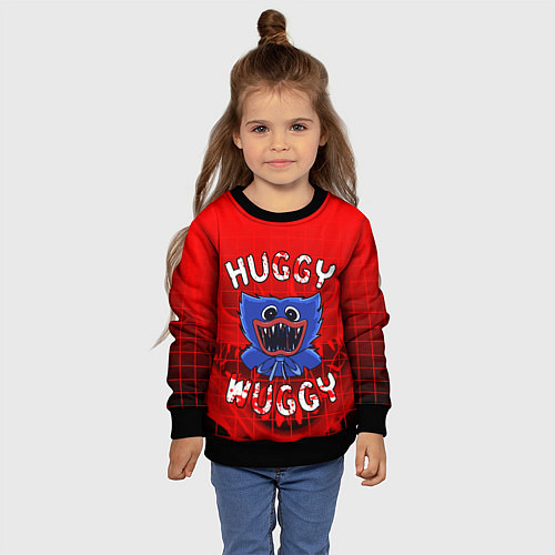 Детский свитшот POPPY PLAYTIME ПОППИ ПЛЕЙТАЙМ ХАГГИ ВАГГИ RED STYL / 3D-Черный – фото 4