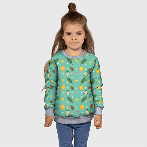 Детский свитшот Cozy pattern Зимний узор / 3D-Меланж – фото 4
